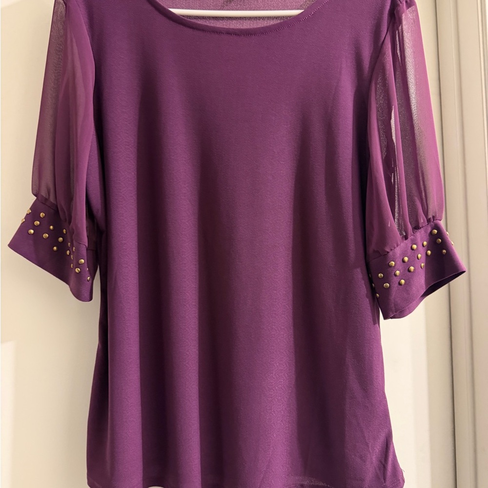 Women’s AUW Purple Blouse with Gold Accents